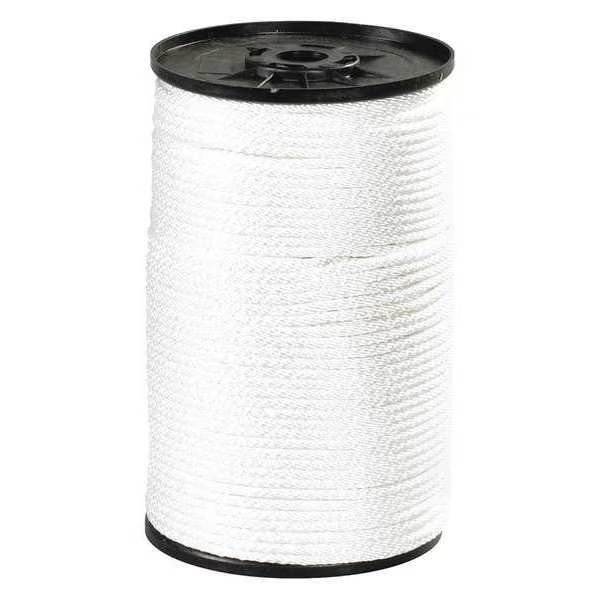 Solid Braided Nylon Rope, 3/8", 2,300 lb, White, 500'/Case, Partners Brand, Mfr#: TWR121