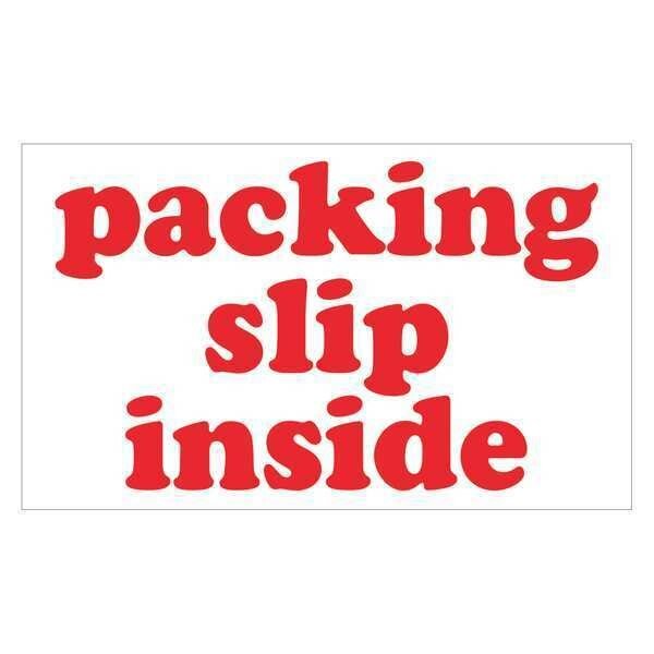 Tape Logic® Labels, "Packing Slip Inside", 3" x 5", Red/White, 500/Roll, Tape Logic, Mfr#: SCL556