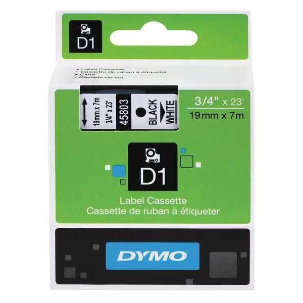 Label Tape, Removable, 0.75", Blk On White, Dymo, Mfr#: 45803