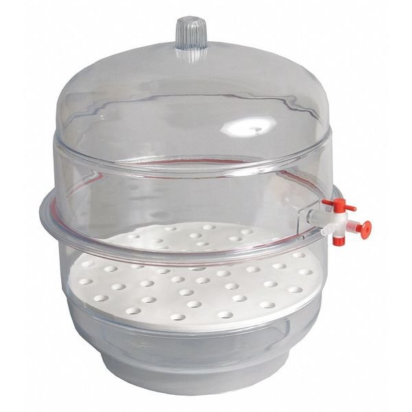 Desiccator, Vacuum, Clear Base, 6", United, Mfr#: 55214