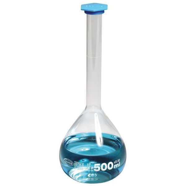 Volumetric Flask, w/Snap Cap, 1000 mL, PK6, United, Mfr#: FG5581-1000