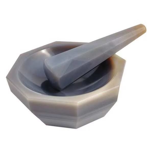 Mortar/Pestle Set, Agate Stone, 90 mL, United, Mfr#: MPA040