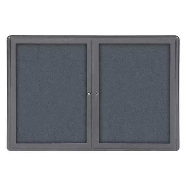 Enclosed Fabric Bulletin Board 36x60", 2 Door, Ghent, Mfr#: OVG4-F91
