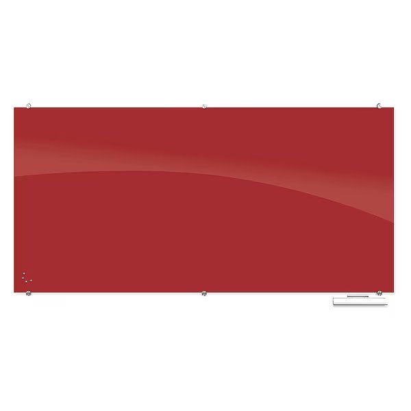 Magnetic, Glass Board, 47.24"Hx94.49"W, Red, Mooreco, Mfr#: 83846-RED