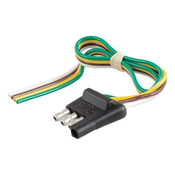 Flat 4-Way Connector Plug, 58030, Curt, Mfr#: 58030