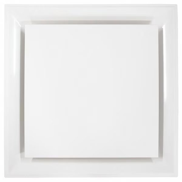 14 in Square Square Plaque Ceiling Diffuser, White, American Louver, Mfr#: STR-PQ-14W