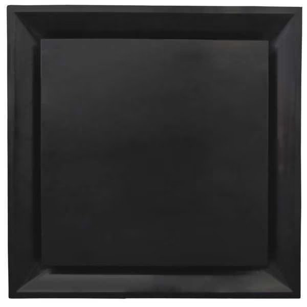 10 in Square Square Plaque Ceiling Diffuser, Black, American Louver, Mfr#: STR-PQ-10BK