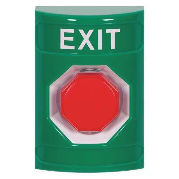 Exit Push Button, Green, Polycarbonate, Safety Technology International, Mfr#: SS2105XT-EN