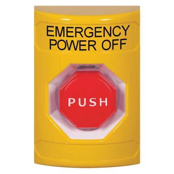Emergency Power Off Push Button, Yellow, Safety Technology International, Mfr#: SS2205PO-EN