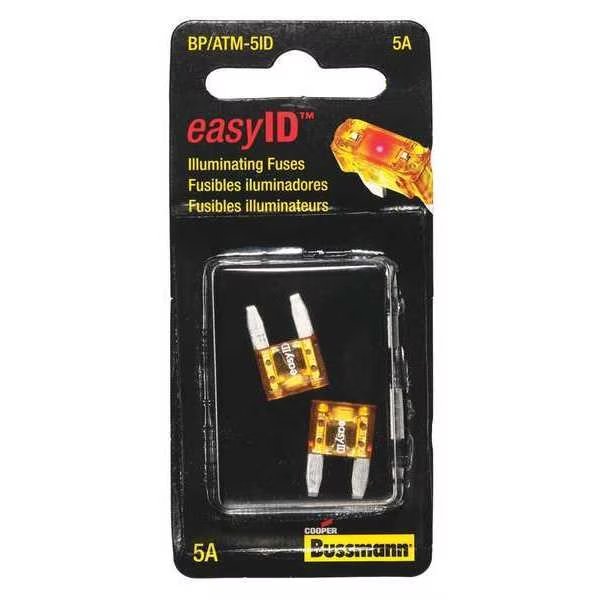 Automotive Fuse, ATM-ID Series, 5A, 32V DC, Indicating, 2 PK, Eaton Bussmann, Mfr#: BP/ATM-5ID