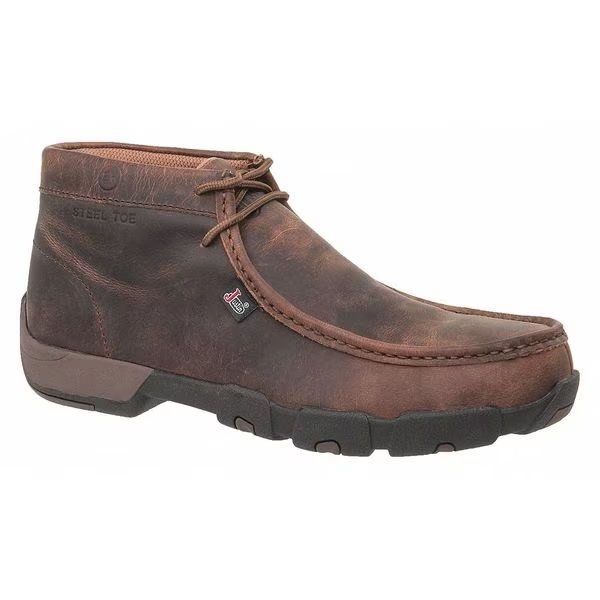 Size 10 Men's Chelsea Boot Steel Work Boot, Brown, Justin Original Workboots, Mfr#: 235- 100 M