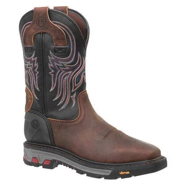 Size 13 Men's Western Boot Steel Western Boot, Brown, Justin Original Workboots, Mfr#: WK2104- 130 EE