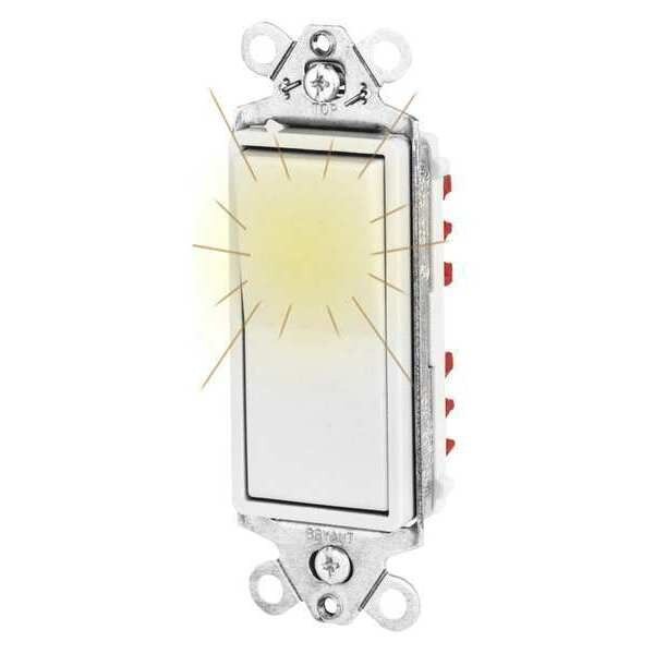 Illuminated Wall Switch, White, 3-Way Type, EnjoyTool Select, Mfr#: 9903GLW