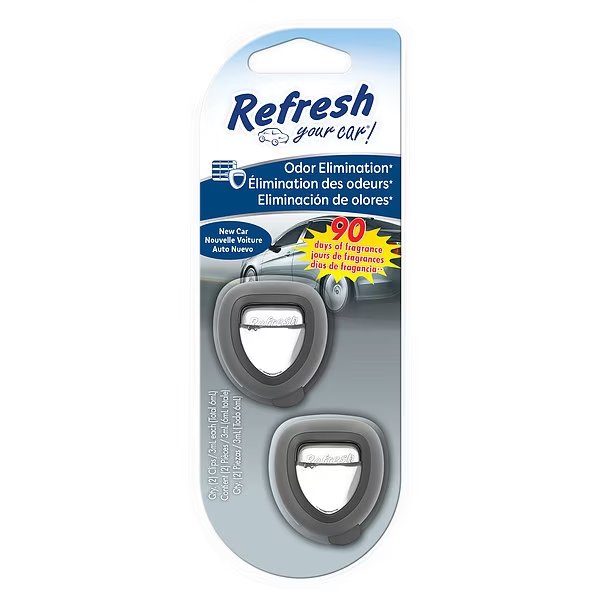 Air Freshener, Diffuser, Clear, New Car, PK2, Refresh, Mfr#: AUTORMD205-2AME