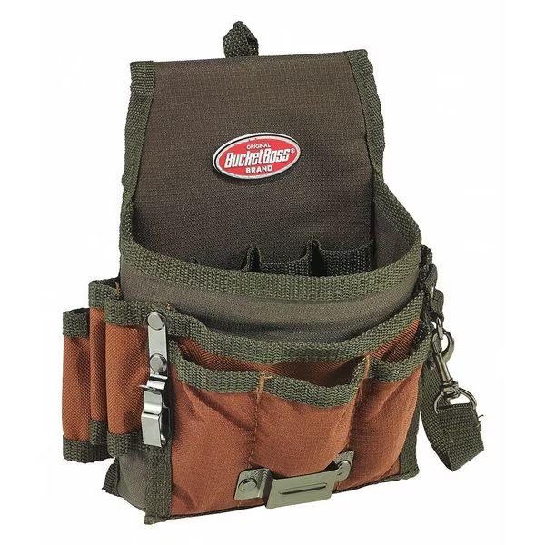 Tool Pouch, Tool Pouch, Green, Polyester, 9 Pockets, Bucket Boss, Mfr#: 54140