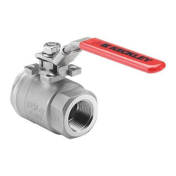 3/4" MNPT x FNPT Stainless Steel Ball Valve Inline, Keckley, Mfr#: BVS2MFFSSRGSL-075