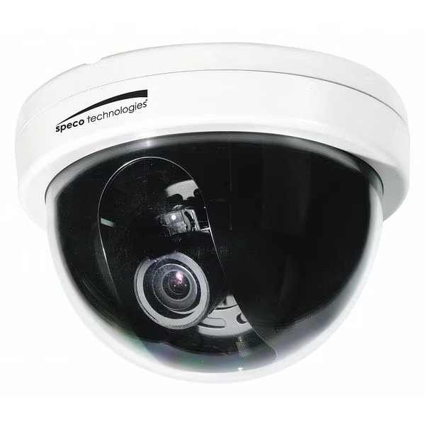 Camera, Dome, White, Indoor, 2 MP Line Res., Speco Technologies, Mfr#: CVC6246TW