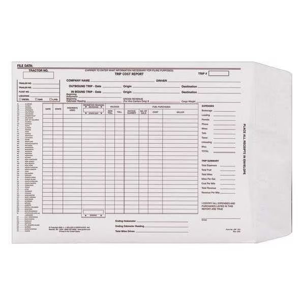 Vehicle Maintenance File Folder, Jj Keller, Mfr#: 1958