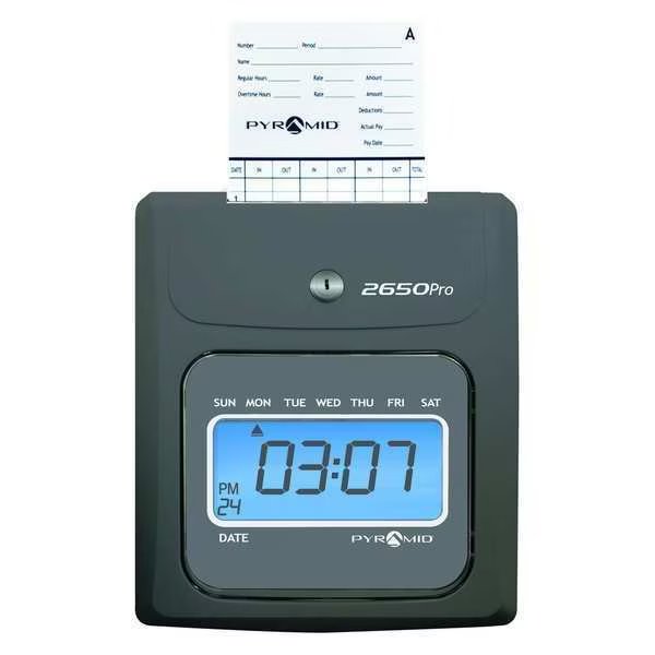 Auto Aligning Time Clock, Mechanical, LCD, Pyramid, Mfr#: 2650