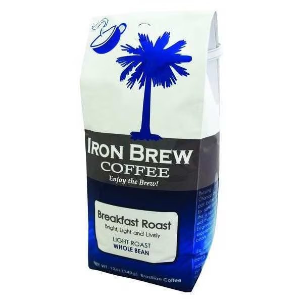 Coffee, 0.12 oz. Net Weight, Whole Bean, Iron Brew, Mfr#: B-12BRWB