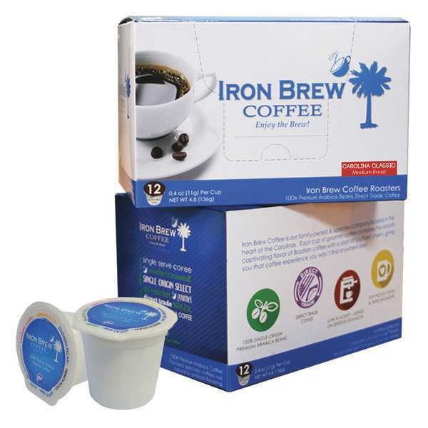 Coffee, 0.12 oz. Net Weight, Ground, PK12, Iron Brew, Mfr#: C-1CT-12CSS