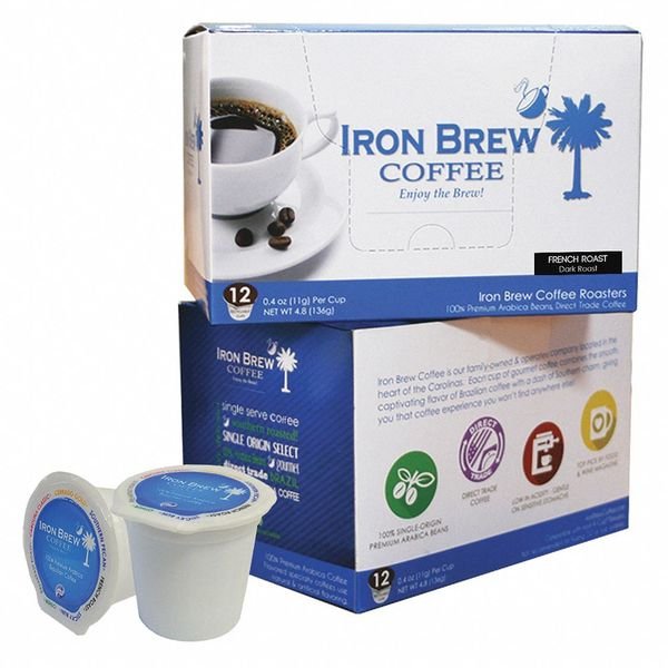 Coffee, 0.12 oz. Net Weight, Ground, PK12, Iron Brew, Mfr#: C-1CT-12FRSS