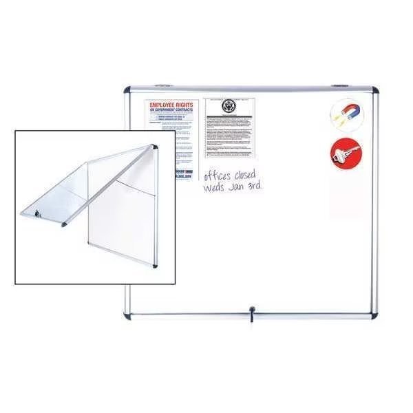 Enclosed Magnetic Bulletin Board 38"W x 47"H, Mastervision, Mfr#: VT380109150