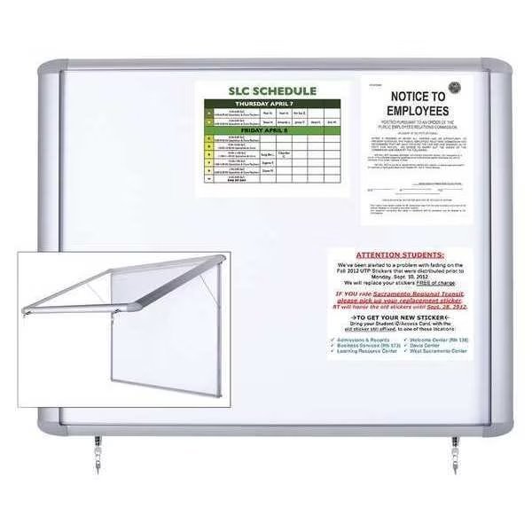 Enclosed Magnetic Bulletin Board 38-5/16"W x 47"H, Mastervision, Mfr#: VT380609760