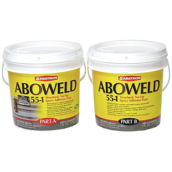 Epoxy Adhesive, 55-1 Series, Gray, 16 lb, Pail, 1:01 Mix Ratio, 5 hr Functional Cure, Abatron, Mfr#: 5512GKR