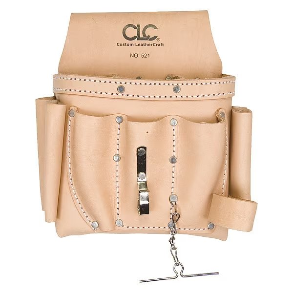 Tool Pouch, Tool Pouch, Tan, Leather, 8 Pockets, Clc Work Gear, Mfr#: 521
