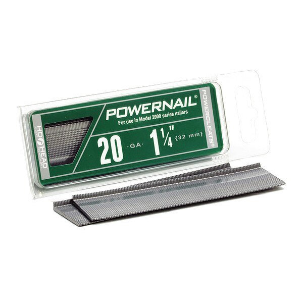 Collated Flooring Nail, 1-1/4 in L, 20 ga, L-Head Head, 1000 PK, Powernail, Mfr#: L12520