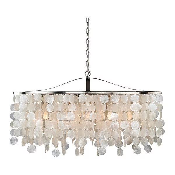 Elsa Capiz Shell 36in Pendant Natural, Vaxcel, Mfr#: P0140