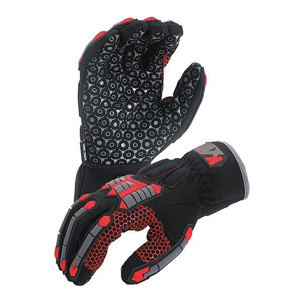 Mechanics Gloves, 2XL, Black/Red, Azusa Safety, Mfr#: KX03