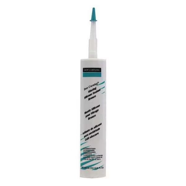 Glazing Sealant, 10.3 oz, Cartridge, Bronze, RTV Silicone Base, Dow, Mfr#: 4045027