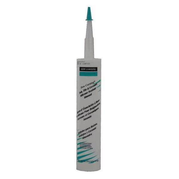 Tub, Tile & Ceramic Sealant, 10.3 oz, Cartridge, Almond, Silicone Elastomer Base, Dow, Mfr#: 4045034