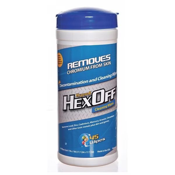 Heavy Metal Removing Wipes, Canister, PK12, Hygenall Hexoff, Mfr#: HX45NRCN