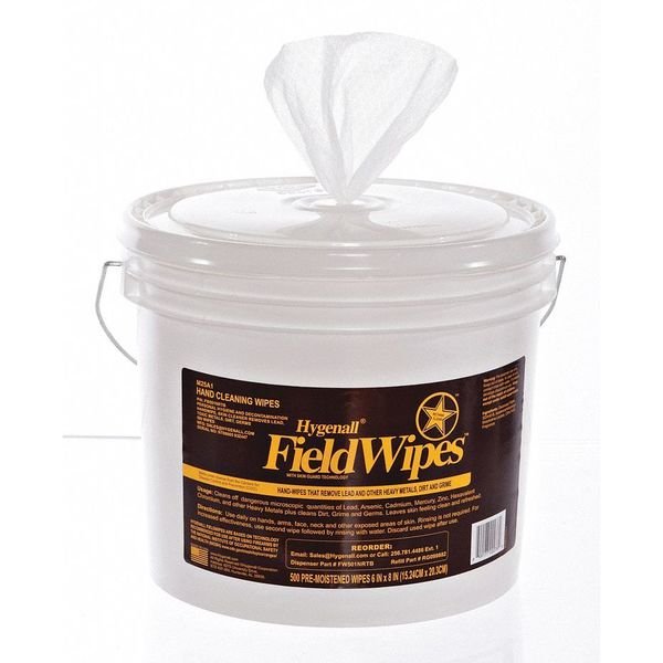 Toxic Metal Removing Wipes, Bucket, PK2, Hygenall Fieldwipes, Mfr#: FW501NRTB