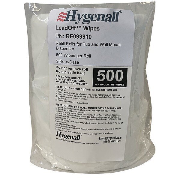 Lead Removing Wipes, Bag, PK2, Hygenall Leadoff, Mfr#: RF099910