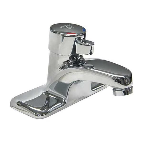 Metering 4" Mount, 3 Hole Low Arc Bathroom Faucet, Polished chrome, Symmons, Mfr#: SLC-6000