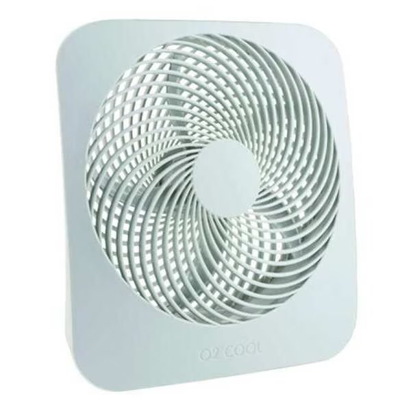 10" Table Fan, Non-Oscillating, 2 Speeds, 9VDC, Cool Gray, FCC-Compliant AC Adapter, Treva/O2Cool, Mfr#: FD10802A