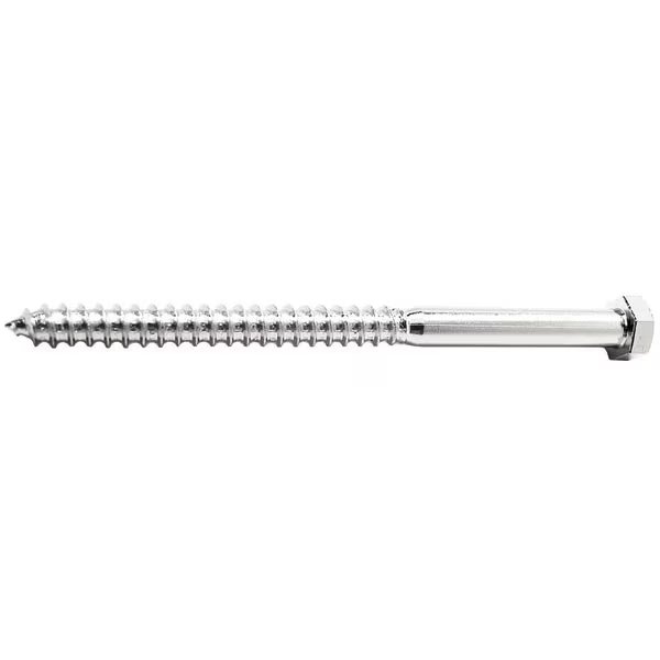 Lag Screw, 1/4 in, 2-1/2 in, 18-8 Stainless Steel, NL-19(SM) Hex External Hex Drive, 25 PK, Foreverbolt, Mfr#: FBLB1425P25