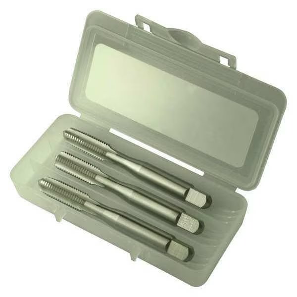 3pc HSS Taper, Plug & Bottoming Hand Tap HTGP Greenfield Threading Bright 4-Flute D6 M12x1.75, Greenfield Threading, Mfr#: 174549