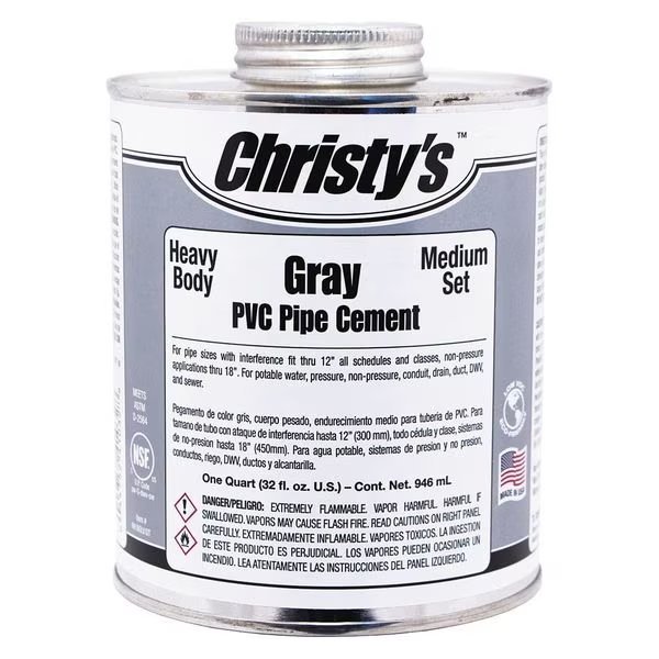 Pipe Cement, Gray, 8 oz., Christys, Mfr#: RH-BGLV-HP-24