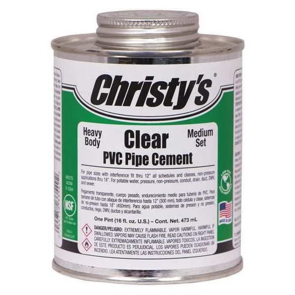 Pipe Cement, Clear, 16 oz., Christys, Mfr#: RH-HCLV-PT-12