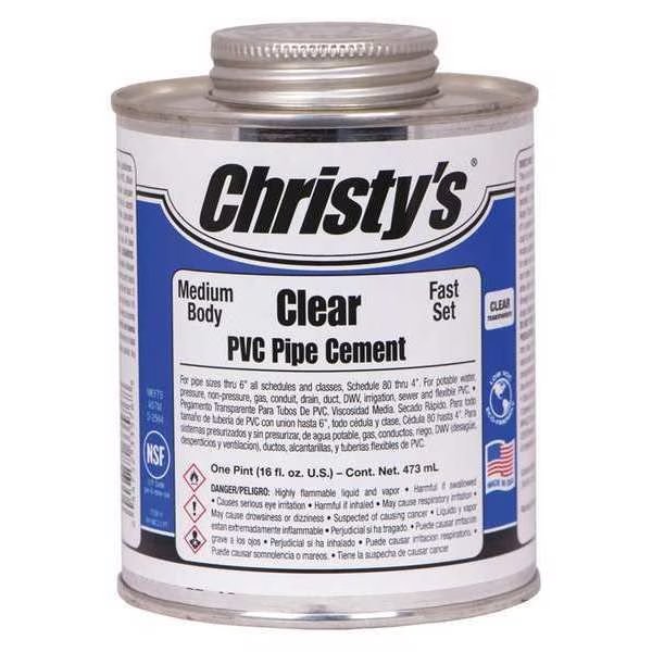 Pipe Cement, Clear, 16 oz., Christys, Mfr#: RH-MCLV-PT-12