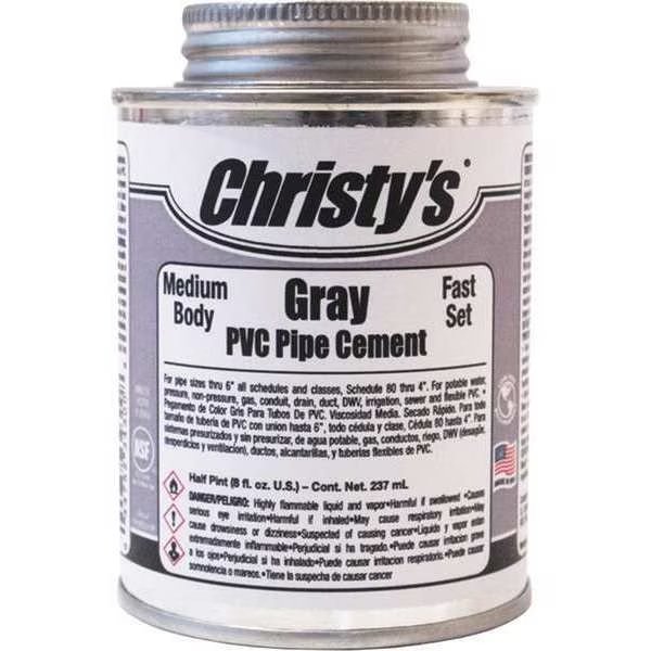 Pipe Cement, Gray, 8 oz., Christys, Mfr#: RH-MGLV-HP-24