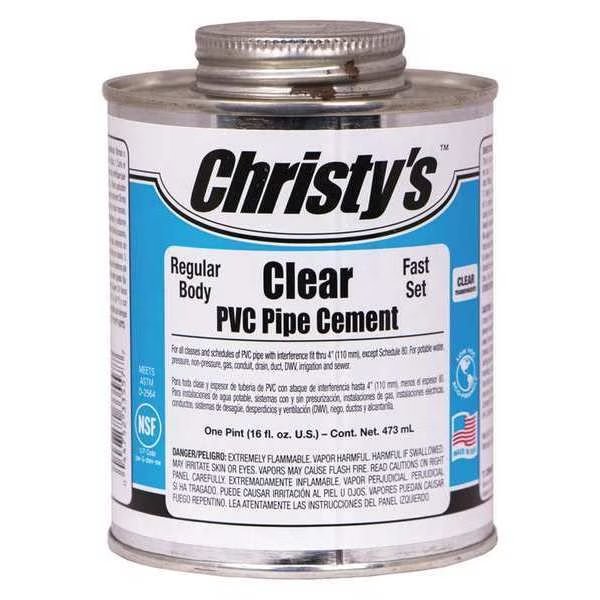 Pipe Cement, Clear, 16 oz., Christys, Mfr#: RH-RCLV-PT-12