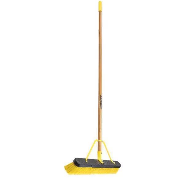 24 in Sweep Face Push Broom, Soft/Stiff Combination, Synthetic, Yellow, Quickie, Mfr#: 857SUS