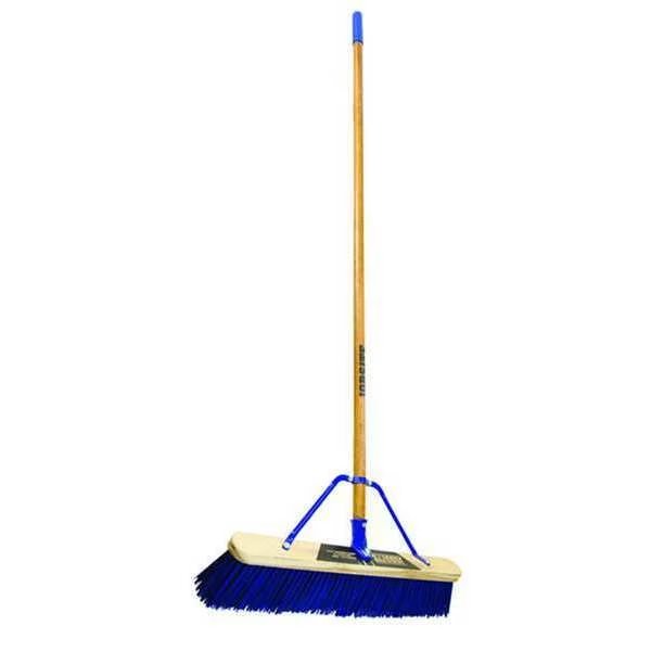 24 in Sweep Face Push Broom, Stiff, Synthetic, Blue, Quickie, Mfr#: 869HDSU