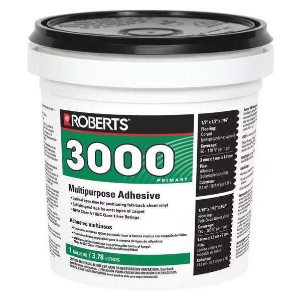 Adhesive, 3000 Series, Creamy Tan, 1 gal, Pail, Roberts, Mfr#: 3000-1